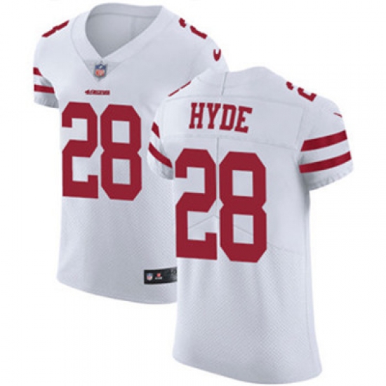 Nike 49ers #28 Carlos Hyde White Mens Stitched NFL Vapor Untouchable Elite Jersey Nike 49ers #28 Carlos Hyde White Mens Stitched NFL Vapor Untouchable Elite Jersey