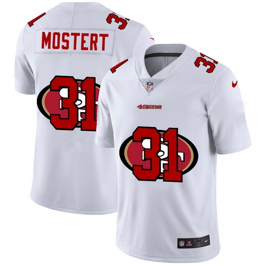 Nike 49ers 31 Raheem Mostert White Shadow Logo Limited Jersey Nike 49ers 31 Raheem Mostert White Shadow Logo Limited Jersey