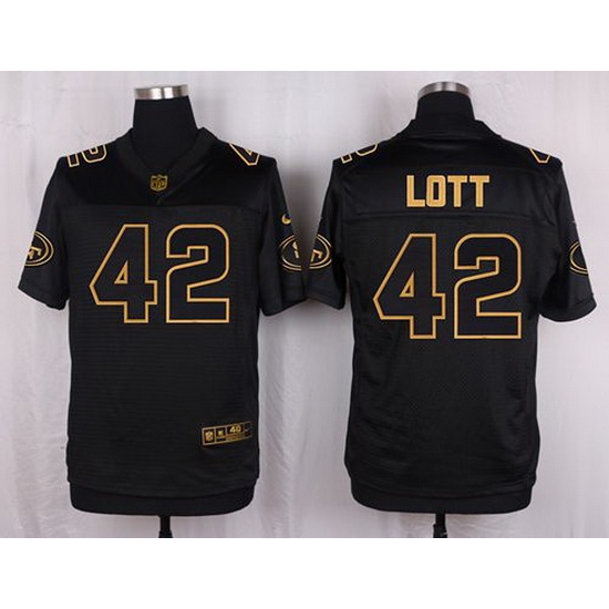 Nike 49ers #42 Ronnie Lott Black Mens Stitched NFL Elite Pro Line Gold Collection Jersey Nike 49ers #42 Ronnie Lott Black Mens Stitched NFL Elite Pro Line Gold Collection Jersey