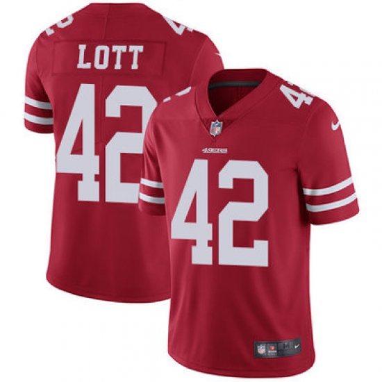 Nike 49ers #42 Ronnie Lott Red Team Color Mens Stitched NFL Vapor Untouchable Limited Jersey Nike 49ers #42 Ronnie Lott Red Team Color Mens Stitched NFL Vapor Untouchable Limited Jersey