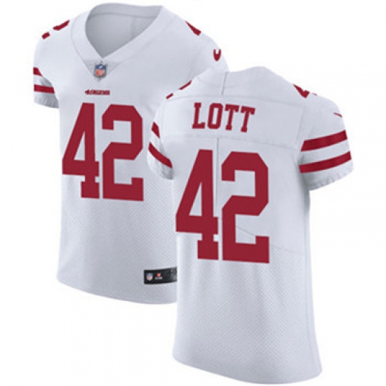 Nike 49ers #42 Ronnie Lott White Mens Stitched NFL Vapor Untouchable Elite Jersey Nike 49ers #42 Ronnie Lott White Mens Stitched NFL Vapor Untouchable Elite Jersey