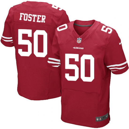 Nike 49ers #50 Reuben Foster Red Team Color Mens Stitched NFL Elite Jersey Nike 49ers #50 Reuben Foster Red Team Color Mens Stitched NFL Elite Jersey