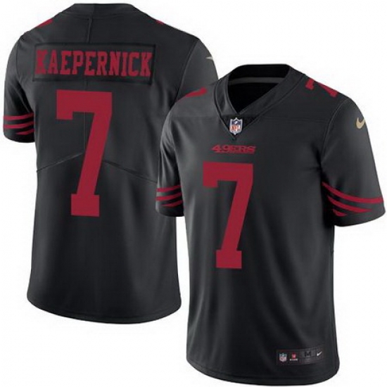 Nike 49ers #7 Colin Kaepernick Black Youth Stitched NFL Limited Rush Jersey Nike 49ers #7 Colin Kaepernick Black Youth Stitched NFL Limited Rush Jersey