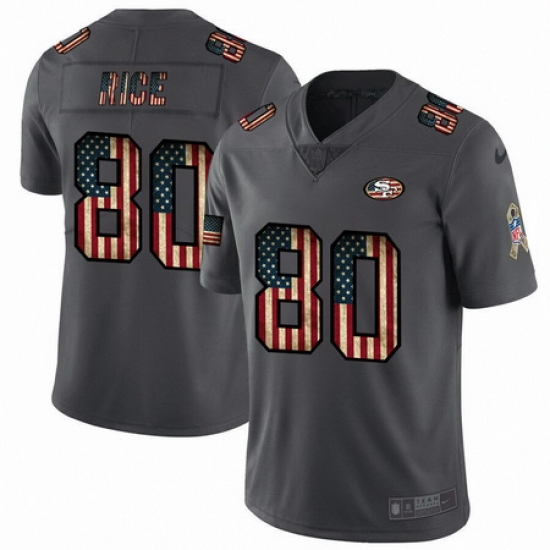 Nike 49ers 80 Jerry Rice 2019 Salute To Service USA Flag Fashion Limited Jersey Nike 49ers 80 Jerry Rice 2019 Salute To Service USA Flag Fashion Limited Jersey