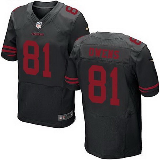 Nike 49ers #81 Terrell Owens Black Alternate Mens Stitched NFL Elite Jersey Nike 49ers #81 Terrell Owens Black Alternate Mens Stitched NFL Elite Jersey