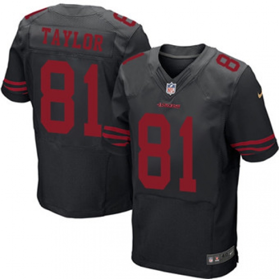 Nike 49ers #81 Trent Taylor Black Alternate Mens Stitched NFL Elite Jersey Nike 49ers #81 Trent Taylor Black Alternate Mens Stitched NFL Elite Jersey