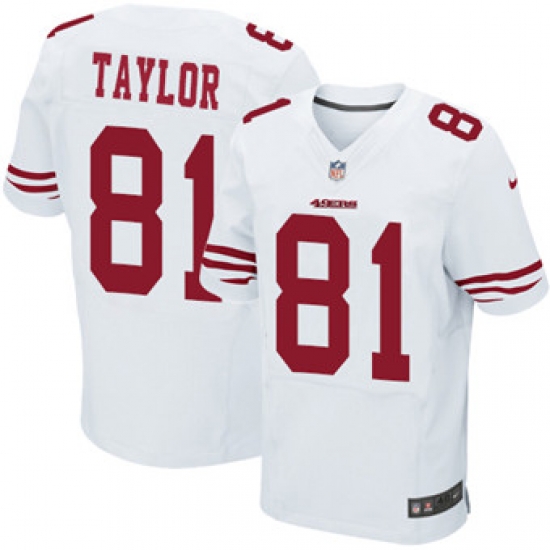 Nike 49ers #81 Trent Taylor White Mens Stitched NFL Elite Jersey Nike 49ers #81 Trent Taylor White Mens Stitched NFL Elite Jersey
