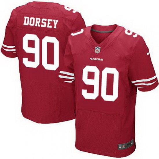 Nike 49ers #90 Glenn Dorsey Red Team Color Mens Stitched NFL Elite Jersey Nike 49ers #90 Glenn Dorsey Red Team Color Mens Stitched NFL Elite Jersey