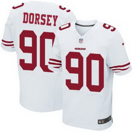 Nike 49ers #90 Glenn Dorsey White Mens Stitched NFL Elite Jersey Nike 49ers #90 Glenn Dorsey White Mens Stitched NFL Elite Jersey