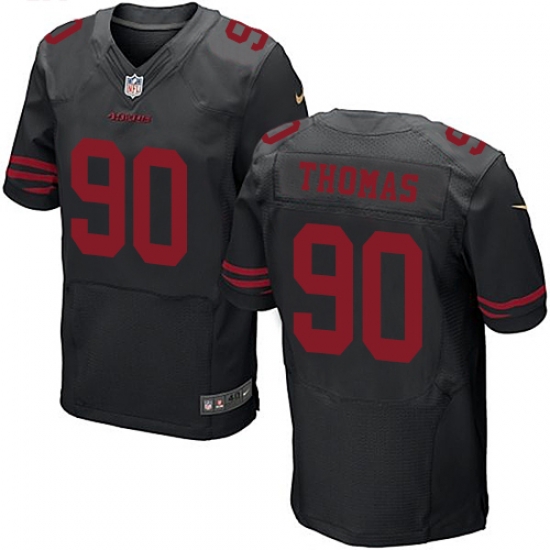 Nike 49ers #90 Solomon Thomas Black Alternate Mens Stitched NFL Elite Jersey Nike 49ers #90 Solomon Thomas Black Alternate Mens Stitched NFL Elite Jersey