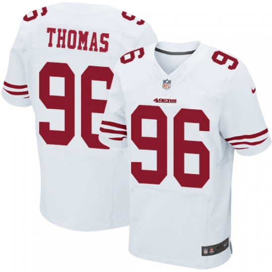 Nike 49ers #96 Solomon Thomas White Mens Stitched NFL Elite Jersey Nike 49ers #96 Solomon Thomas White Mens Stitched NFL Elite Jersey