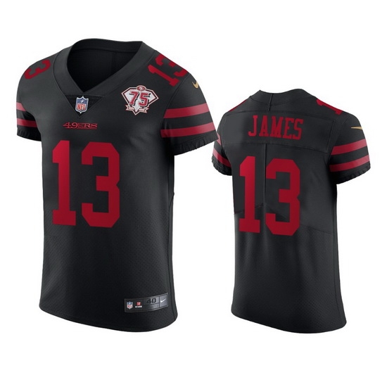 Nike San Francisco 49ers 13 Richie James Black Alternate Men 75th Anniversary Stitched NFL Vapor Untouchable Elite Jersey Nike San Francisco 49ers 13 Richie James Black Alternate Men 75th Anniversary Stitched NFL Vapor Untouchable Elite Jersey