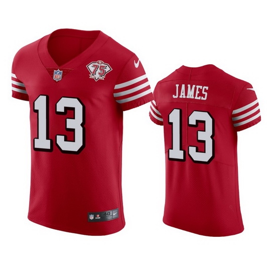 Nike San Francisco 49ers 13 Richie James Red Rush Men 75th Anniversary Stitched NFL Vapor Untouchable Elite Jersey Nike San Francisco 49ers 13 Richie James Red Rush Men 75th Anniversary Stitched NFL Vapor Untouchable Elite Jersey