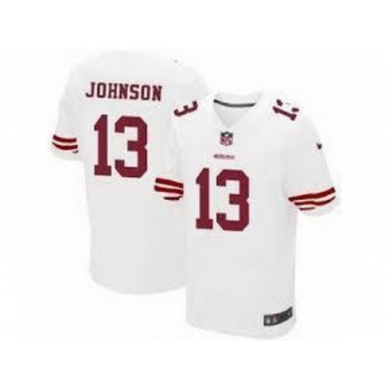 Nike San Francisco 49ers 13 Steve Johnson White Elite NFL Jersey Nike San Francisco 49ers 13 Steve Johnson White Elite NFL Jersey