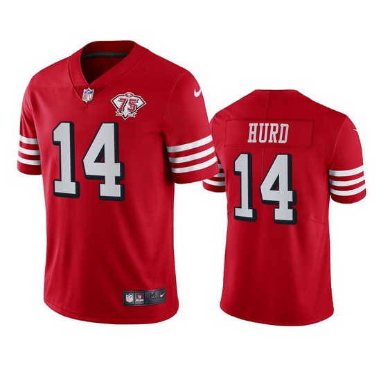 Nike San Francisco 49ers 14 Jalen Hurd Red Rush Men 75th Anniversary Stitched NFL Vapor Untouchable Limited Jersey Nike San Francisco 49ers 14 Jalen Hurd Red Rush Men 75th Anniversary Stitched NFL Vapor Untouchable Limited Jersey