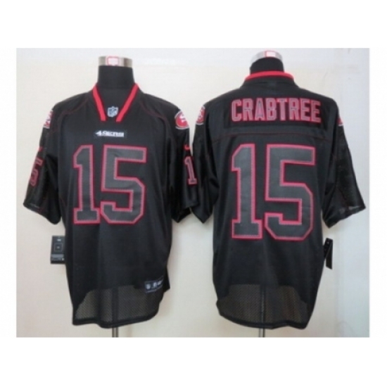 Nike San Francisco 49ers 15 Michael Crabtree Black Elite Lights Out NFL Jersey Nike San Francisco 49ers 15 Michael Crabtree Black Elite Lights Out NFL Jersey