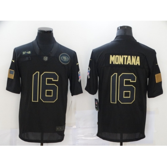 Nike San Francisco 49ers 16 Joe Montana Black 2020 Salute To Service Limited Jersey Nike San Francisco 49ers 16 Joe Montana Black 2020 Salute To Service Limited Jersey