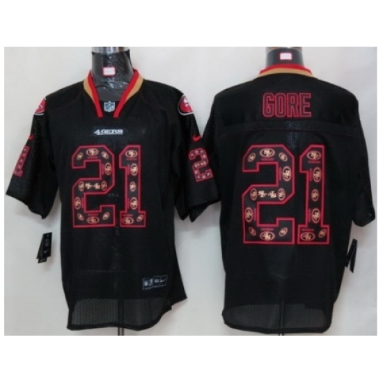 Nike San Francisco 49ers 21 Frank Gore Black Elite Lights Out Fashion NFL Jersey Nike San Francisco 49ers 21 Frank Gore Black Elite Lights Out Fashion NFL Jersey