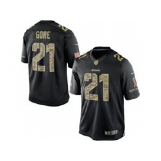 Nike San Francisco 49ers 21 Frank Gore Black Limited Salute To Service NFL Jersey Nike San Francisco 49ers 21 Frank Gore Black Limited Salute To Service NFL Jersey