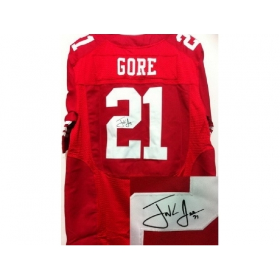 Nike San Francisco 49ers 21 Frank Gore Red Elite Signed NFL Jersey Nike San Francisco 49ers 21 Frank Gore Red Elite Signed NFL Jersey