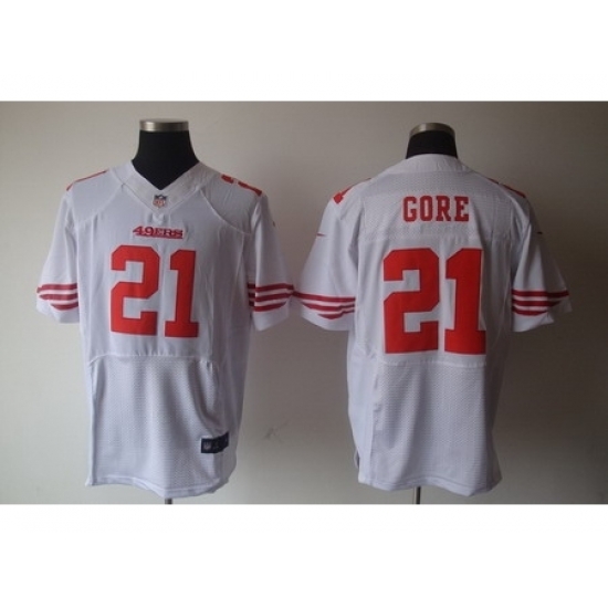Nike San Francisco 49ers 21 Frank Gore White Elite NFL Jersey Nike San Francisco 49ers 21 Frank Gore White Elite NFL Jersey