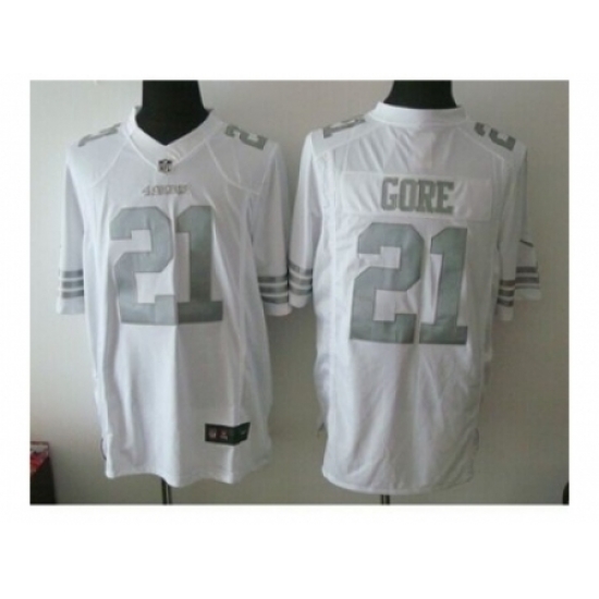 Nike San Francisco 49ers 21 Frank Gore White Game Platinum NFL Jersey Nike San Francisco 49ers 21 Frank Gore White Game Platinum NFL Jersey