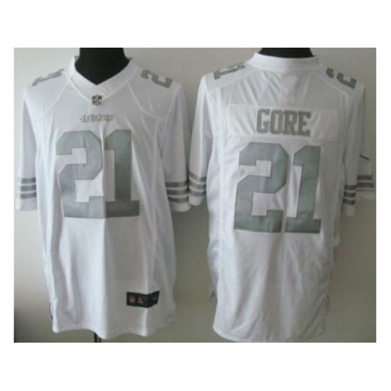 Nike San Francisco 49ers 21 Frank Gore White Limited Platinum NFL Jersey Nike San Francisco 49ers 21 Frank Gore White Limited Platinum NFL Jersey