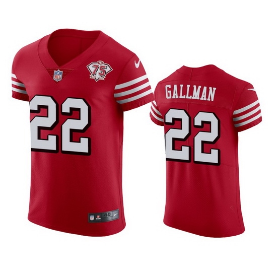 Nike San Francisco 49ers 22 Wayne Gallman Red Rush Men 75th Anniversary Stitched NFL Vapor Untouchable Elite Jersey Nike San Francisco 49ers 22 Wayne Gallman Red Rush Men 75th Anniversary Stitched NFL Vapor Untouchable Elite Jersey