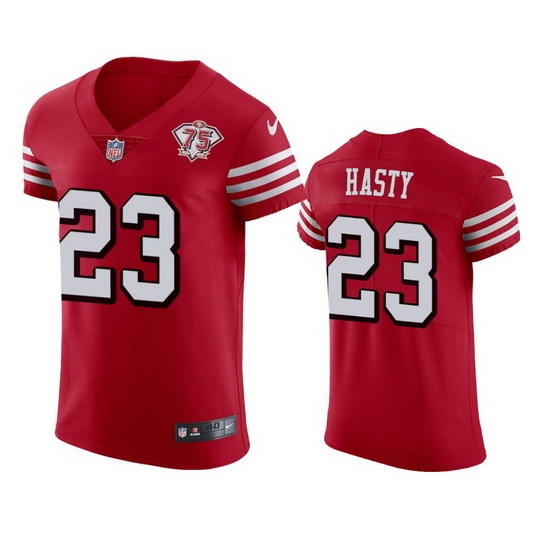 Nike San Francisco 49ers 23 Jamycal Hasty Red Rush Men 75th Anniversary Stitched NFL Vapor Untouchable Elite Jersey Nike San Francisco 49ers 23 Jamycal Hasty Red Rush Men 75th Anniversary Stitched NFL Vapor Untouchable Elite Jersey
