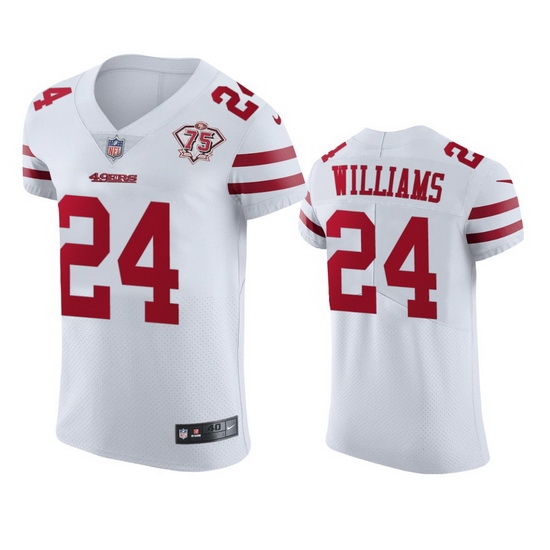Nike San Francisco 49ers 24 K 27Waun Williams White Men 75th Anniversary Stitched NFL Vapor Untouchable Elite Jersey Nike San Francisco 49ers 24 K 27Waun Williams White Men 75th Anniversary Stitched NFL Vapor Untouchable Elite Jersey
