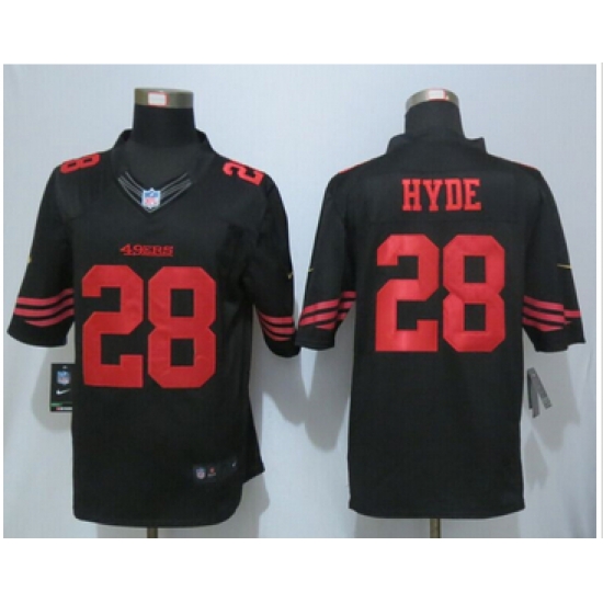 Nike San Francisco 49ers #28 Carlos Hyde Black Limited Jersey Nike San Francisco 49ers #28 Carlos Hyde Black Limited Jersey