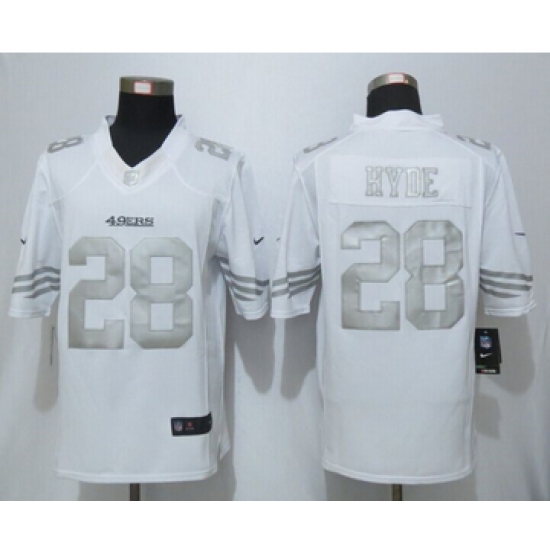 Nike San Francisco 49ers #28 Carlos Hyde Platinum White Limited Jerseys Nike San Francisco 49ers #28 Carlos Hyde Platinum White Limited Jerseys