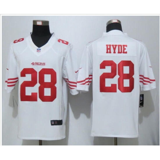 Nike San Francisco 49ers #28 Carlos Hyde White Mens NFL Limited Jersey Nike San Francisco 49ers #28 Carlos Hyde White Mens NFL Limited Jersey