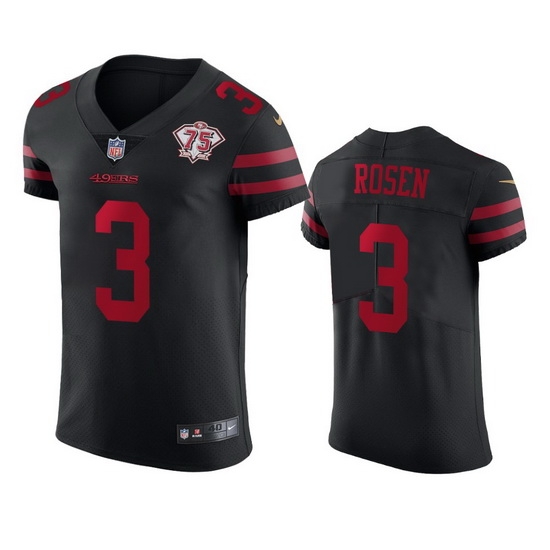 Nike San Francisco 49ers 3 Josh Rosen Black Alternate Men 75th Anniversary Stitched NFL Vapor Untouchable Elite Jersey Nike San Francisco 49ers 3 Josh Rosen Black Alternate Men 75th Anniversary Stitched NFL Vapor Untouchable Elite Jersey