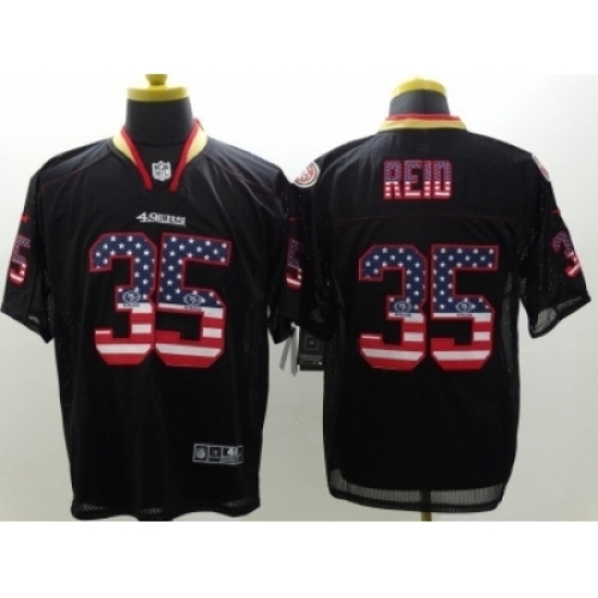 Nike San Francisco 49ers 35 Eric Reid Black Elite USA Flag Fashion NFL Jersey Nike San Francisco 49ers 35 Eric Reid Black Elite USA Flag Fashion NFL Jersey