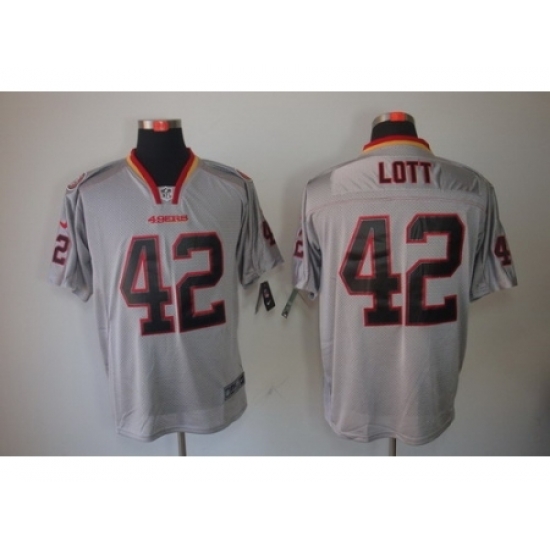 Nike San Francisco 49ers 42 Ronnie Lott Grey Elite Lights Out NFL Jersey Nike San Francisco 49ers 42 Ronnie Lott Grey Elite Lights Out NFL Jersey