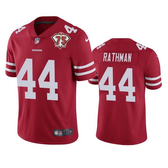 Nike San Francisco 49ers 44 Tom Rathman Red Men 75th Anniversary Stitched NFL Vapor Untouchable Limited Jersey Nike San Francisco 49ers 44 Tom Rathman Red Men 75th Anniversary Stitched NFL Vapor Untouchable Limited Jersey