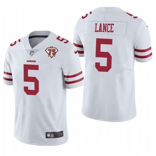 Nike San Francisco 49ers 5 Trey Lance White 75th Anniversary Vapor Untouchable Limited Jersey Nike San Francisco 49ers 5 Trey Lance White 75th Anniversary Vapor Untouchable Limited Jersey