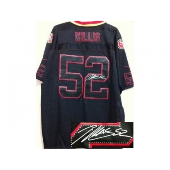 Nike San Francisco 49ers 52 Patrick Willis Black Elite Light Out Signed NFL Jersey Nike San Francisco 49ers 52 Patrick Willis Black Elite Light Out Signed NFL Jersey