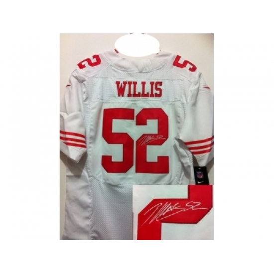 Nike San Francisco 49ers 52 Patrick Willis White Elite Signed NFL Jersey Nike San Francisco 49ers 52 Patrick Willis White Elite Signed NFL Jersey