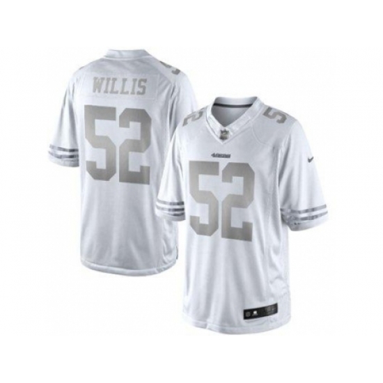 Nike San Francisco 49ers 52 Patrick Willis White Limited Platinum NFL Jersey Nike San Francisco 49ers 52 Patrick Willis White Limited Platinum NFL Jersey