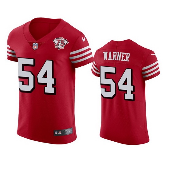 Nike San Francisco 49ers 54 Fred Warner Red Rush Men 75th Anniversary Stitched NFL Vapor Untouchable Elite Jersey Nike San Francisco 49ers 54 Fred Warner Red Rush Men 75th Anniversary Stitched NFL Vapor Untouchable Elite Jersey