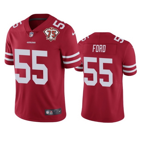Nike San Francisco 49ers 55 Dee Ford Red Men 75th Anniversary Stitched NFL Vapor Untouchable Limited Jersey Nike San Francisco 49ers 55 Dee Ford Red Men 75th Anniversary Stitched NFL Vapor Untouchable Limited Jersey