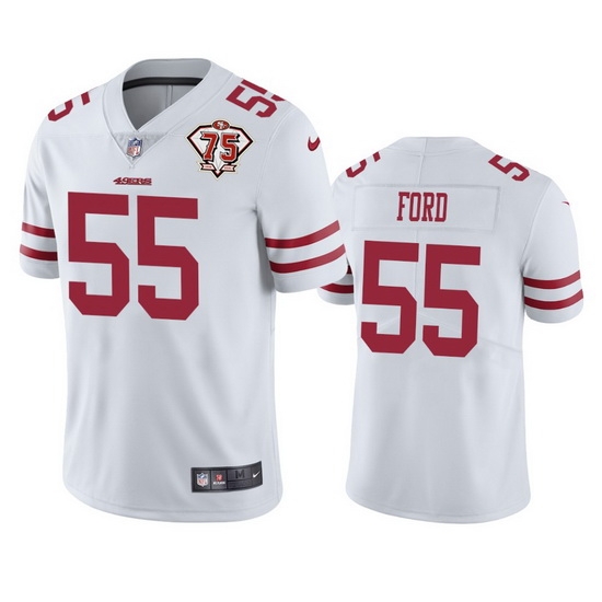 Nike San Francisco 49ers 55 Dee Ford White Men 75th Anniversary Stitched NFL Vapor Untouchable Limited Jersey Nike San Francisco 49ers 55 Dee Ford White Men 75th Anniversary Stitched NFL Vapor Untouchable Limited Jersey