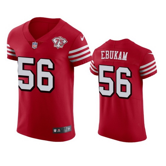 Nike San Francisco 49ers 56 Samson Ebukam Red Rush Men 75th Anniversary Stitched NFL Vapor Untouchable Elite Jersey Nike San Francisco 49ers 56 Samson Ebukam Red Rush Men 75th Anniversary Stitched NFL Vapor Untouchable Elite Jersey