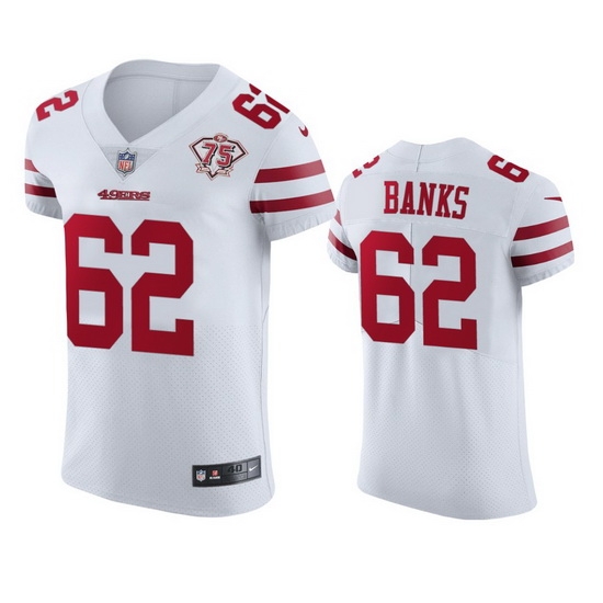 Nike San Francisco 49ers 62 Aaron Banks White Men 75th Anniversary Stitched NFL Vapor Untouchable Elite Jersey Nike San Francisco 49ers 62 Aaron Banks White Men 75th Anniversary Stitched NFL Vapor Untouchable Elite Jersey