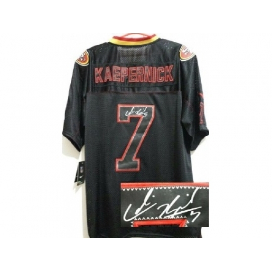 Nike San Francisco 49ers 7 Colin Kaepernick Black Elite Light Out Signed NFL Jersey Nike San Francisco 49ers 7 Colin Kaepernick Black Elite Light Out Signed NFL Jersey