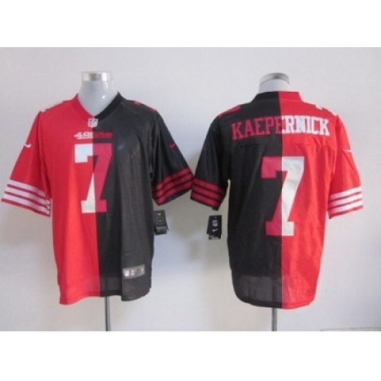 Nike San Francisco 49ers 7 Colin Kaepernick Black Red Elite Split NFL Jersey Nike San Francisco 49ers 7 Colin Kaepernick Black Red Elite Split NFL Jersey