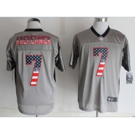 Nike San Francisco 49ers 7 Colin Kaepernick Grey Elite Shadow USA Flag Fashion NFL Jersey Nike San Francisco 49ers 7 Colin Kaepernick Grey Elite Shadow USA Flag Fashion NFL Jersey