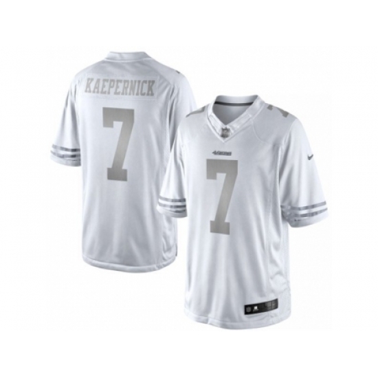 Nike San Francisco 49ers 7 Colin Kaepernick White Limited Platinum NFL Jersey Nike San Francisco 49ers 7 Colin Kaepernick White Limited Platinum NFL Jersey